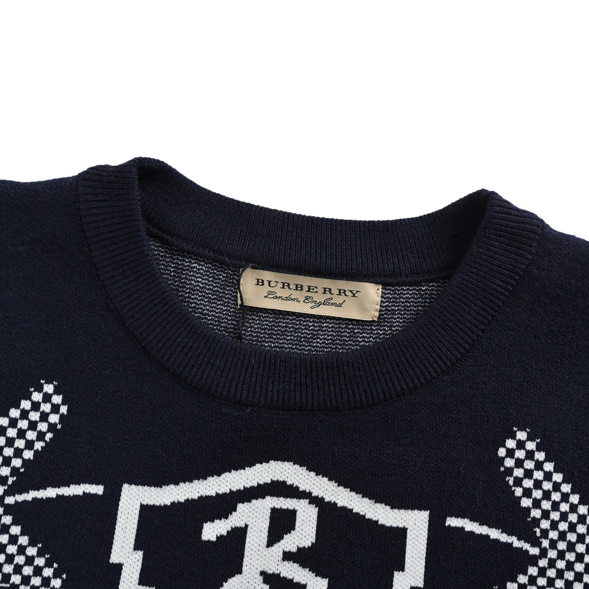 Burberry Wheat War Horse Jacquard Crew Neck Sweater
