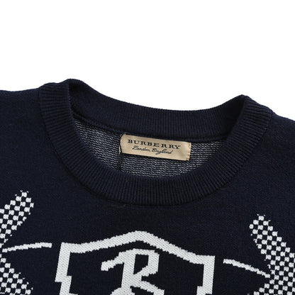 Burberry Wheat War Horse Jacquard Crew Neck Sweater