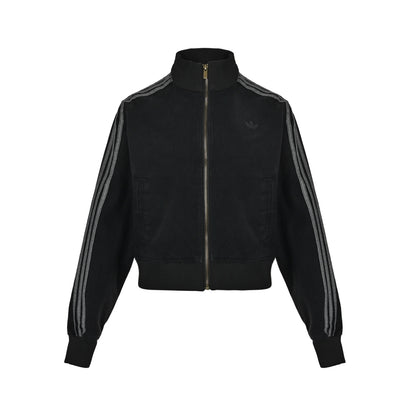 Adidas women's clover three-bar denim jacket