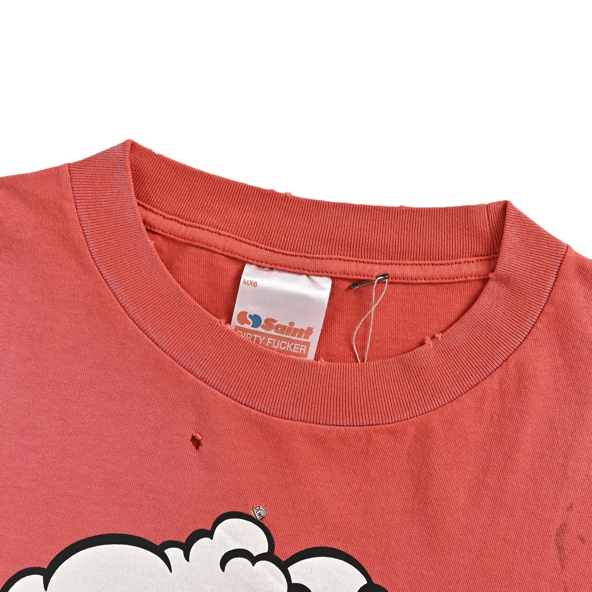 SAINT MICHAEL cloud lightning letter print short sleeves