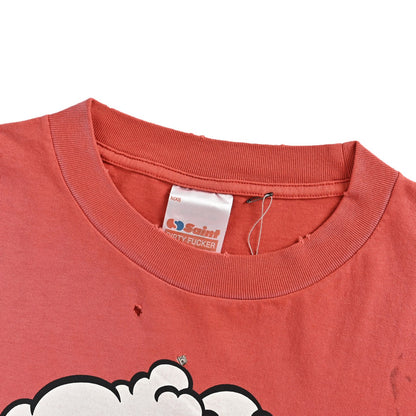 SAINT MICHAEL cloud lightning letter print short sleeves