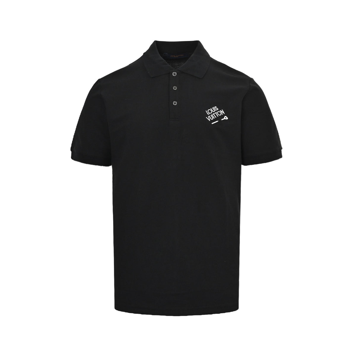 Louis Vuitton 25ss letter embroidered pin Polo short sleeves