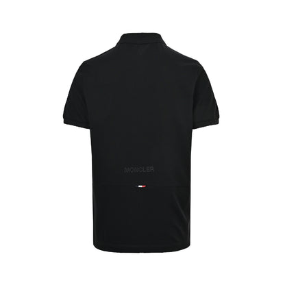 Moncler/Mask Black Label Back Patchwork Cotton Clothes Pique Polo Short Sleeves