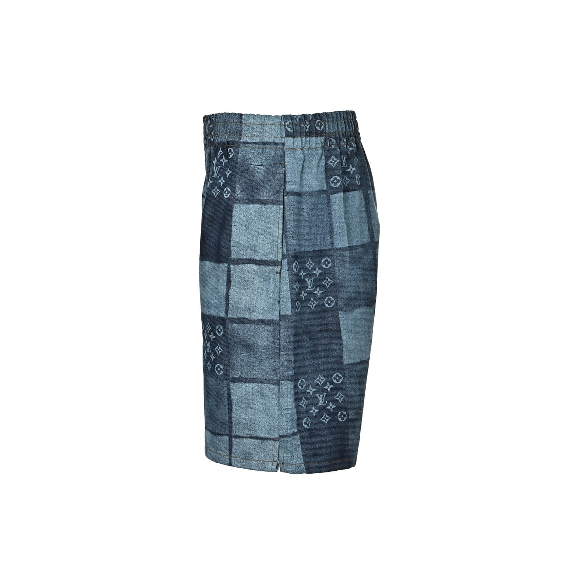 LouisVuitton/Louis Vuitton pixel checkerboard denim shorts