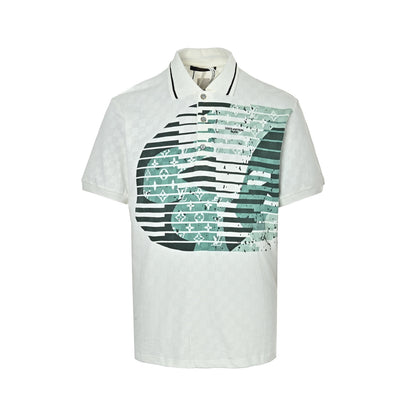Louis Vuitton dark checkerboard print Polo short sleeves