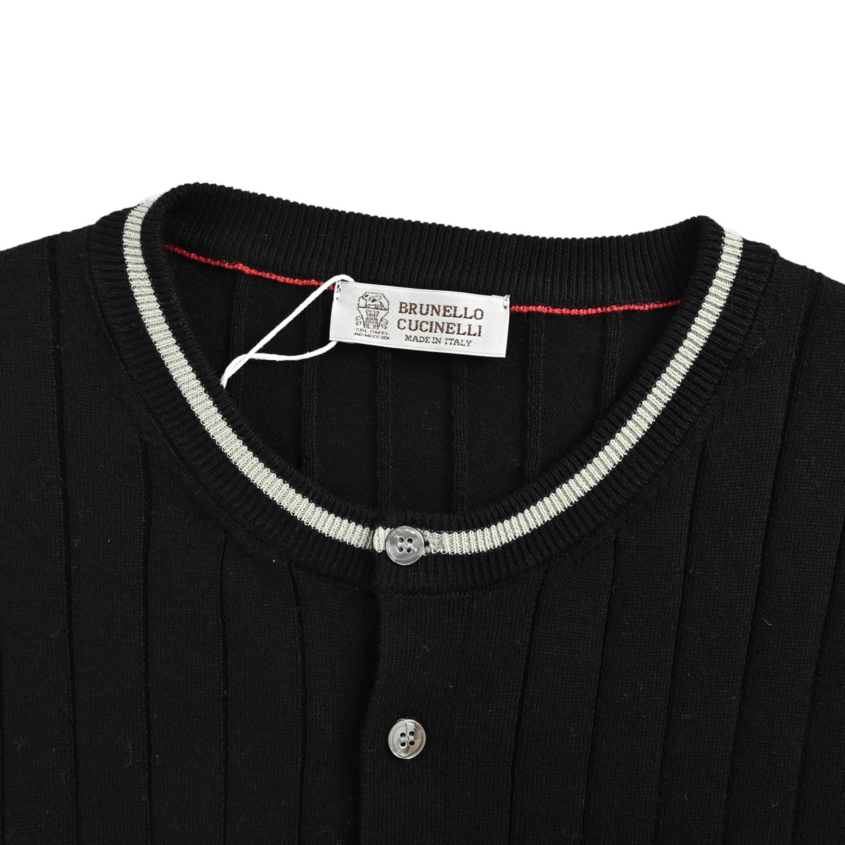 BRUNELLO CUCINELLI BC cable henley collar knitted short-sleeved T-shirt