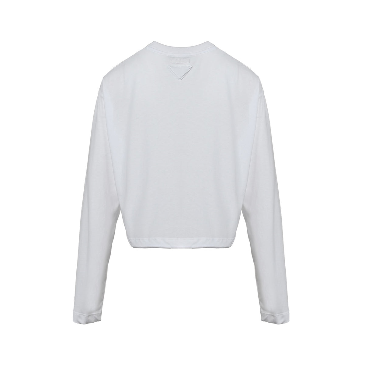 Prada 25ss women's triangle cloth label long-sleeved T-shirt