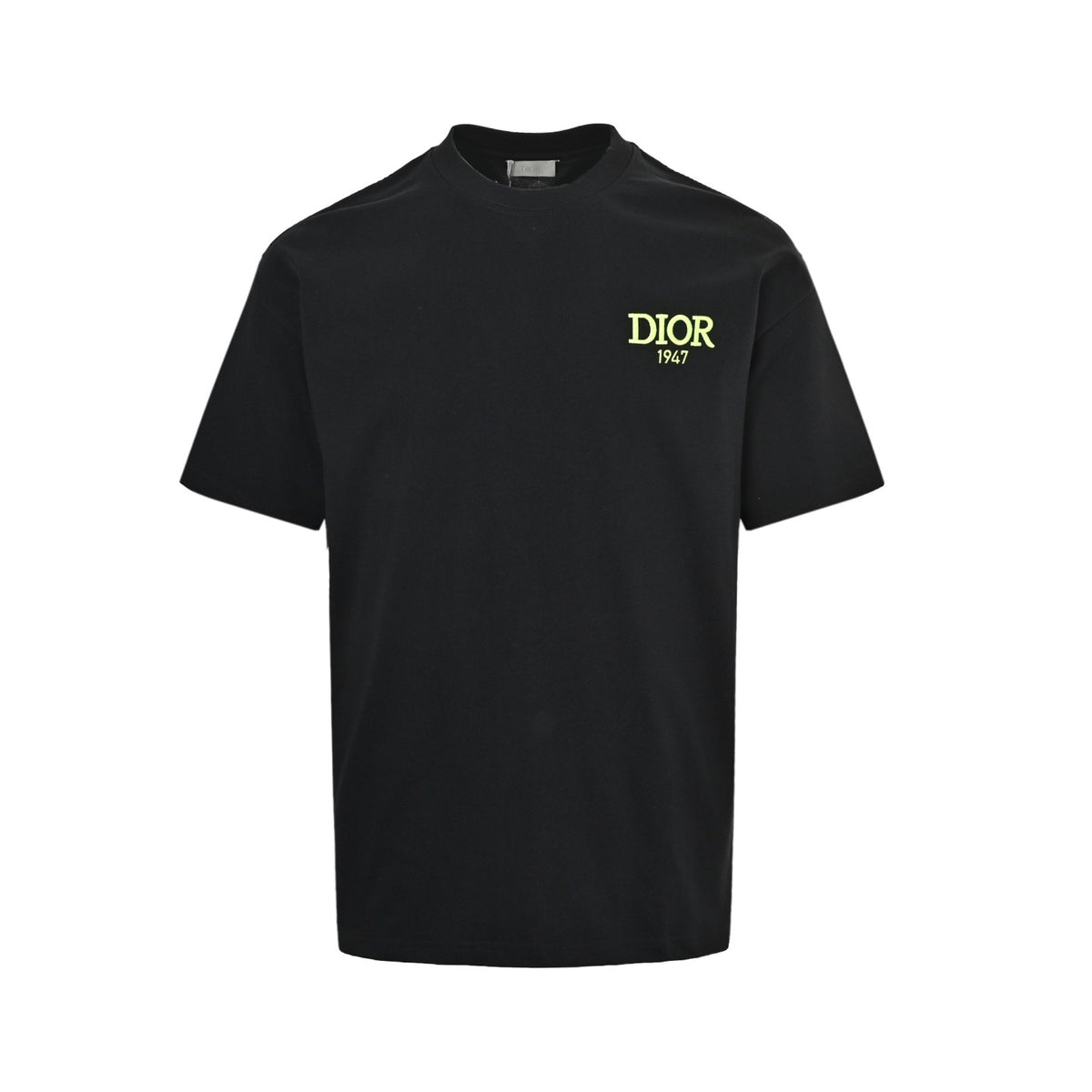 Dior 26ss fluorescent green letter logo embroidered short sleeves