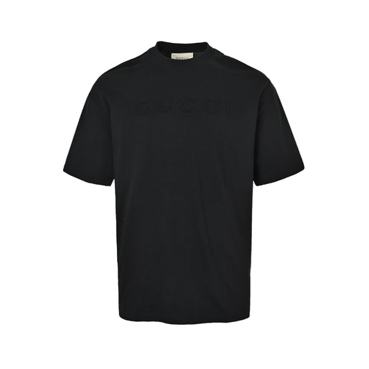 Gucci 26ss embossed letter embossed short sleeves