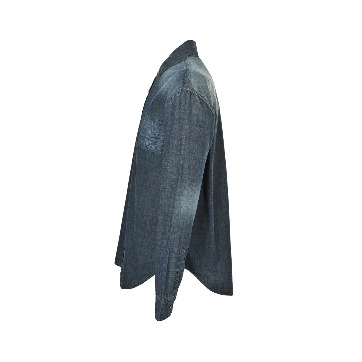 Loewe/Luoyiwei Anagram gradient embroidered pocket long-sleeved shirt