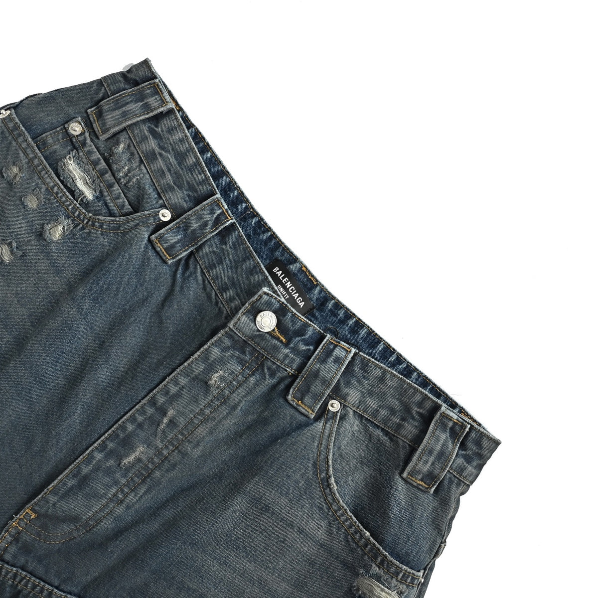 Balenciaga distressed denim shorts