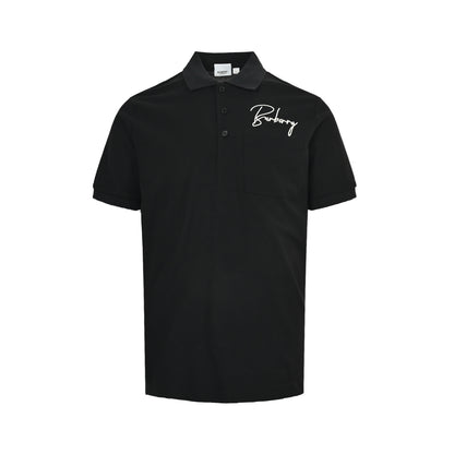 Burberry artistic signature embroidered Polo short sleeves
