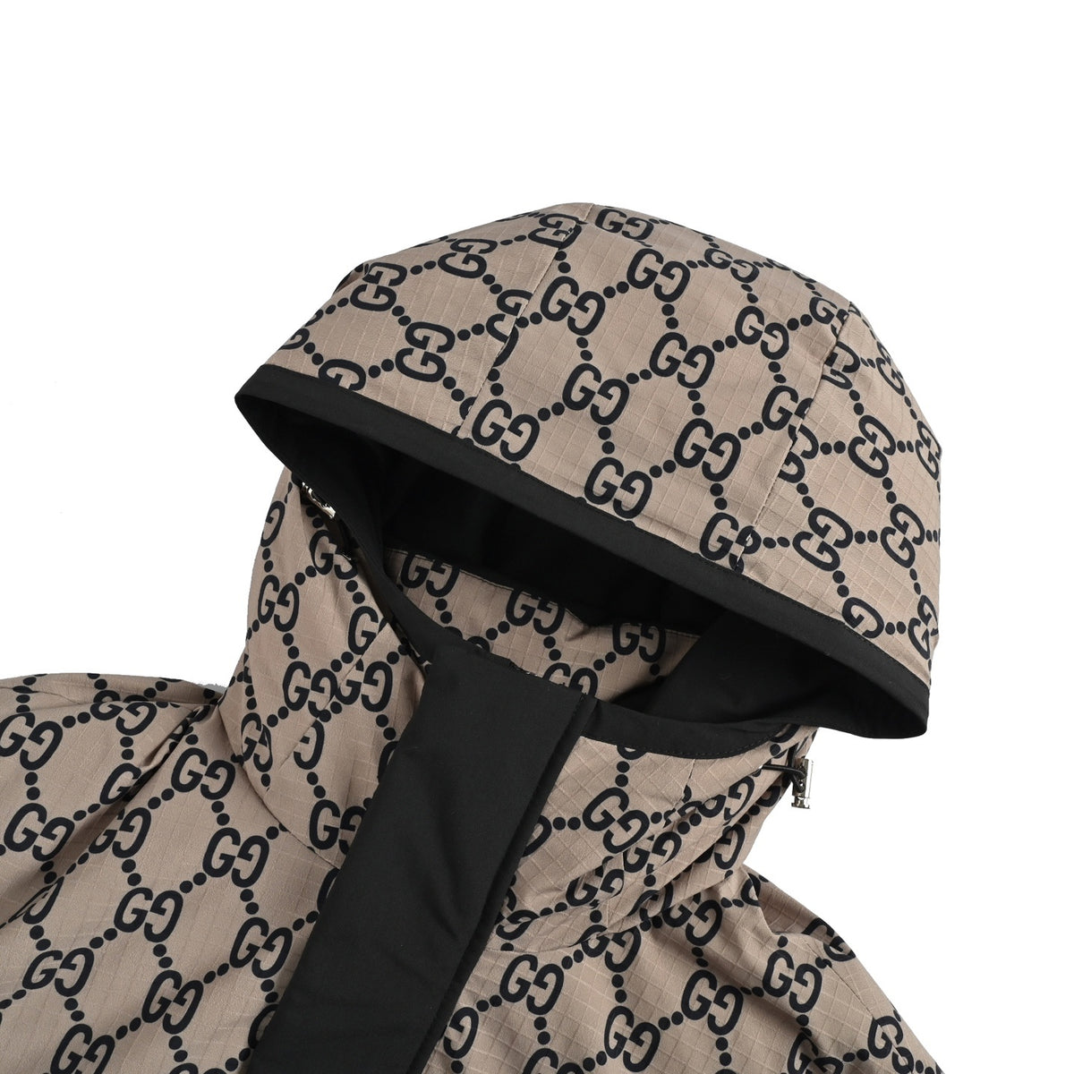 Gucci Double G presbyopic patchwork hooded down jacket