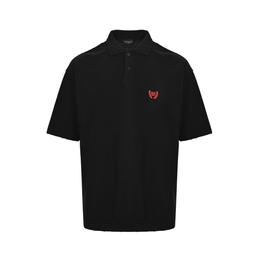 Balenciaga 25ss wheat ear red label embroidered Polo short sleeves