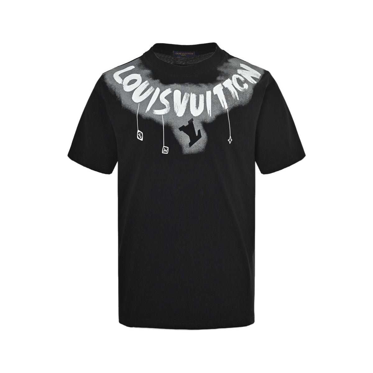 Louis Vuitton 25ss collar graffiti letter print short sleeves