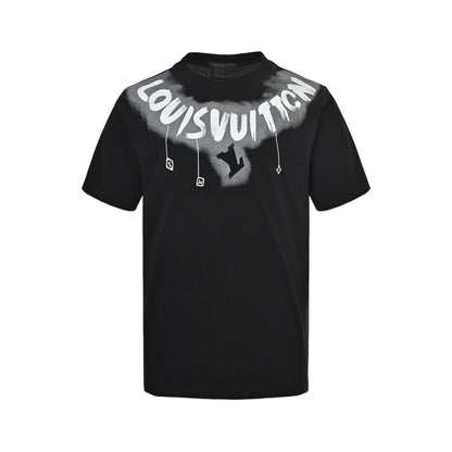 Louis Vuitton 25ss collar graffiti letter print short sleeves