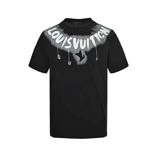 Louis Vuitton 25ss collar graffiti letter print short sleeves