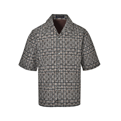 Louis Vuitton old pattern plaid suit short-sleeved shirt
