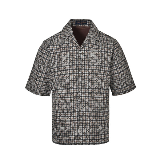 Louis Vuitton old pattern plaid suit short-sleeved shirt