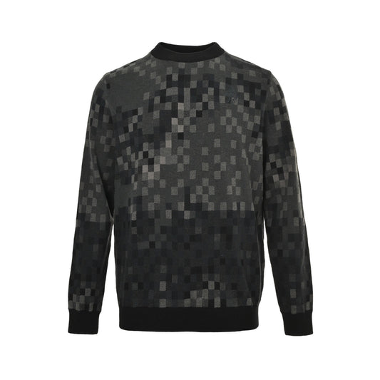 Louis Vuitton 24Fw back rivet mosaic crew neck sweater