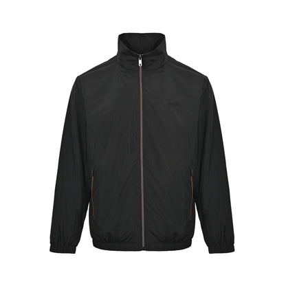 Zegna/ Zegna thin coat with embroidered letters on the chest and lapel