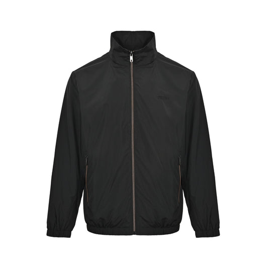 Zegna/ Zegna thin coat with embroidered letters on the chest and lapel