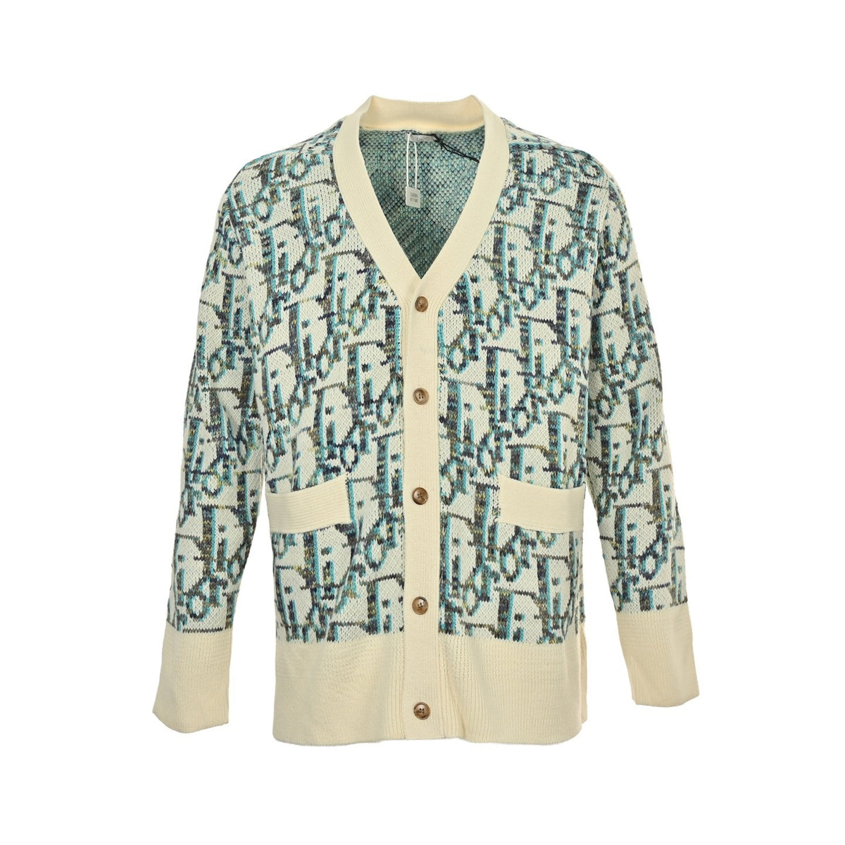 Dior classic old flower jacquard cardigan sweater