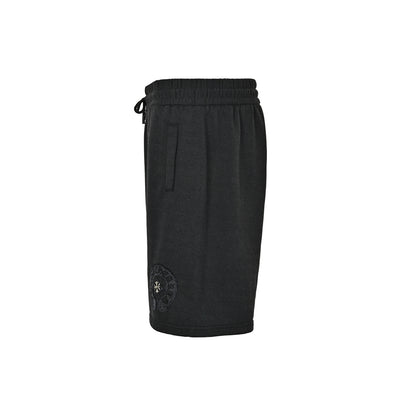 Chrome Hearts washed distressed horseshoe patch shorts