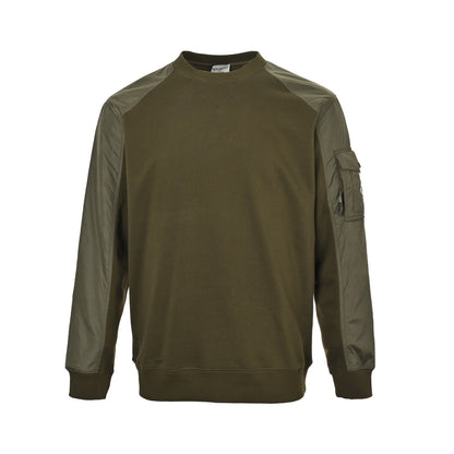 Moncler/muzzled patchwork sleeve pockets and round neck sweatshirt