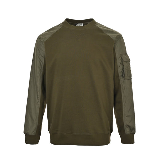 Moncler/muzzled patchwork sleeve pockets and round neck sweatshirt