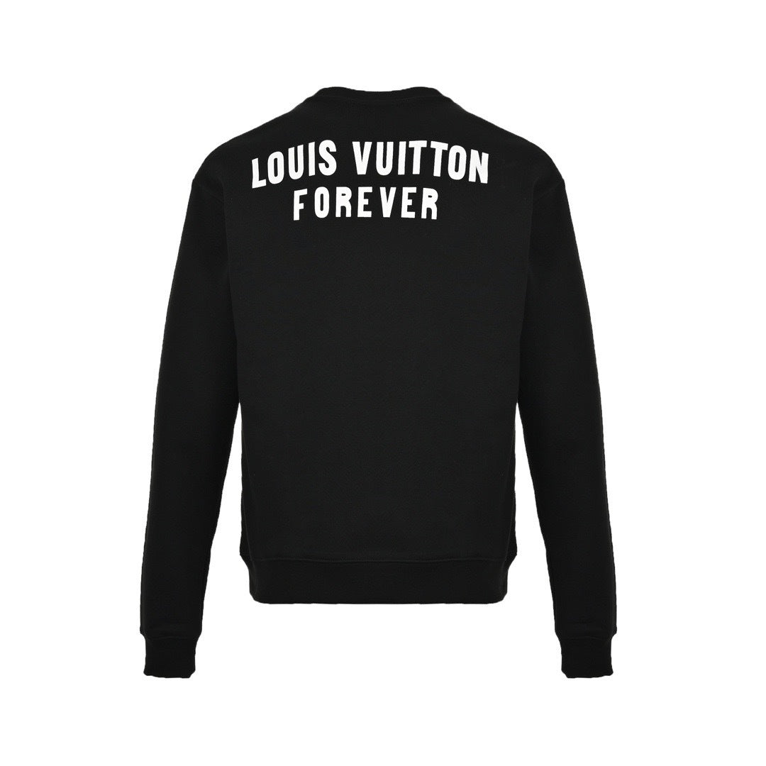 Louis Vuitton 22Fw fake pocket letter print crew neck sweatshirt