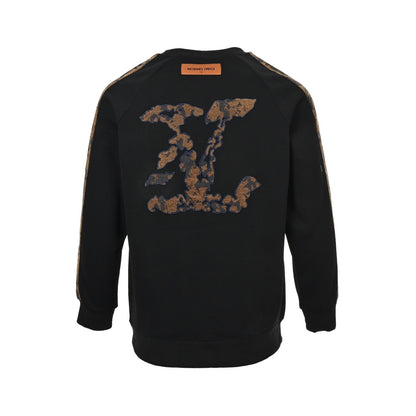 Louis Vuitton 25Fw brocade cloud patch embroidery patchwork round neck sweatshirt