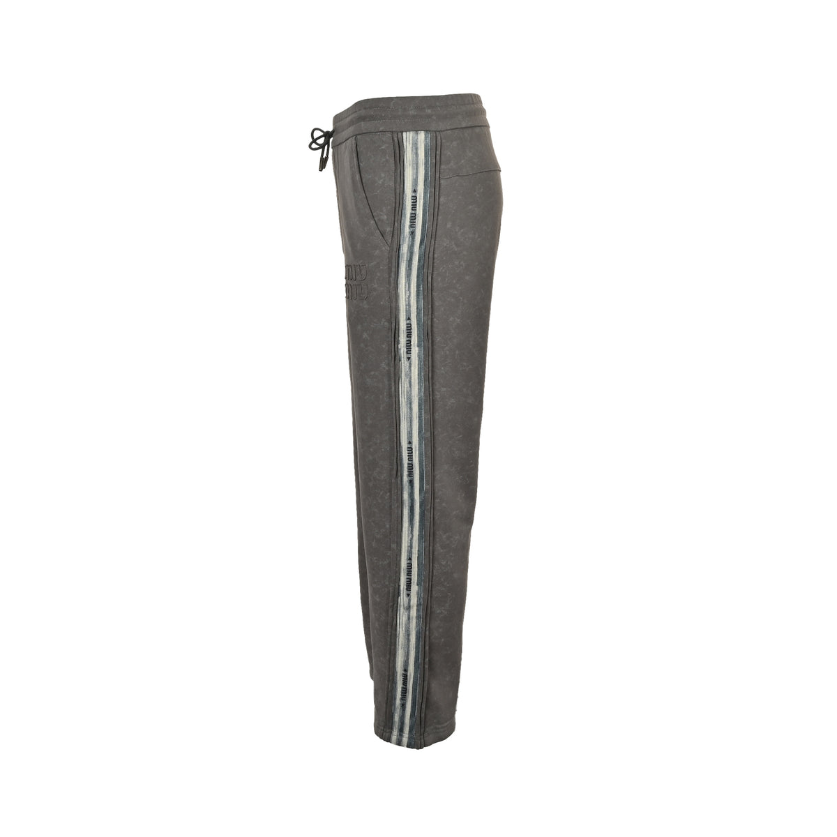 Miu Miu patchwork embroidered letter washed trousers