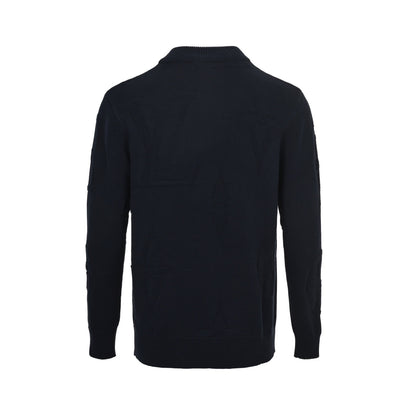Louis Vuitton dark pattern old flower jacquard half-zip sweater