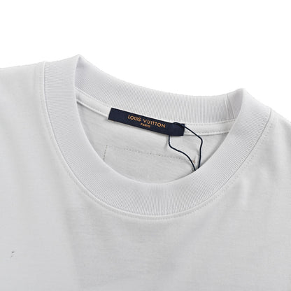 Louis Vuitton hand-painted graffiti large letters logo short sleeves