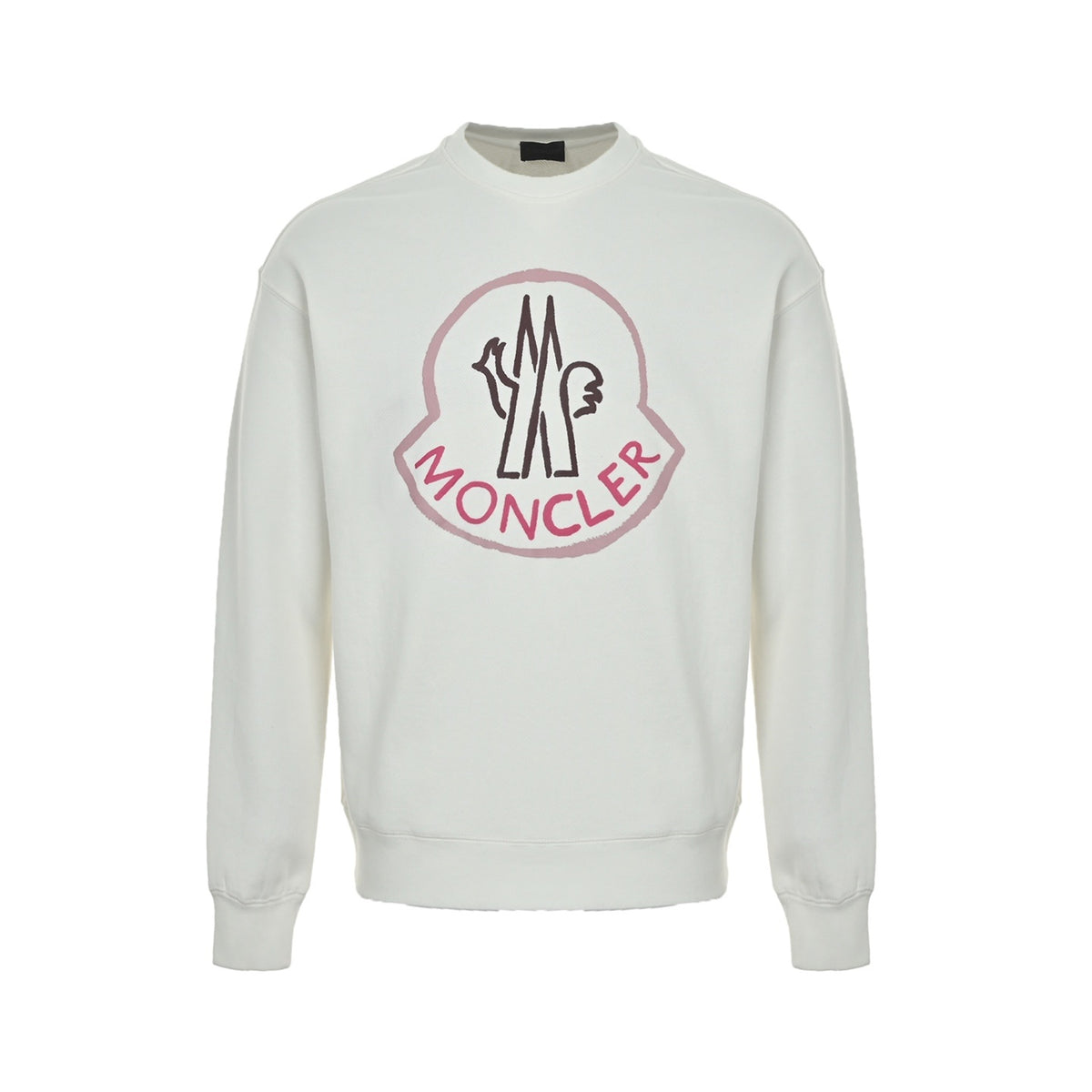 Moncler/Mask Foam Large Logo Printed Round Neck Sweatshirt