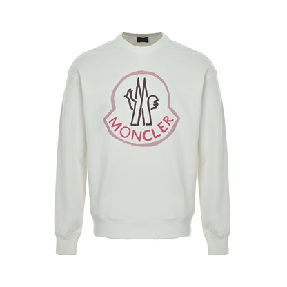 Moncler/Mask Foam Large Logo Printed Round Neck Sweatshirt