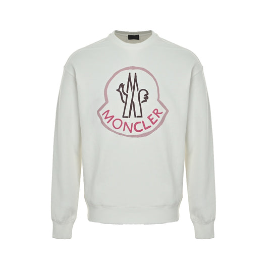 Moncler/Mask Foam Large Logo Printed Round Neck Sweatshirt