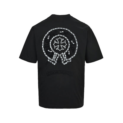 Chrome Hearts/Chrome Heart 26ss pin logo pressed flocking printed short sleeves