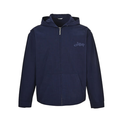 Dior 25Fw joint embroidered logo canvas zipper hooded jacket