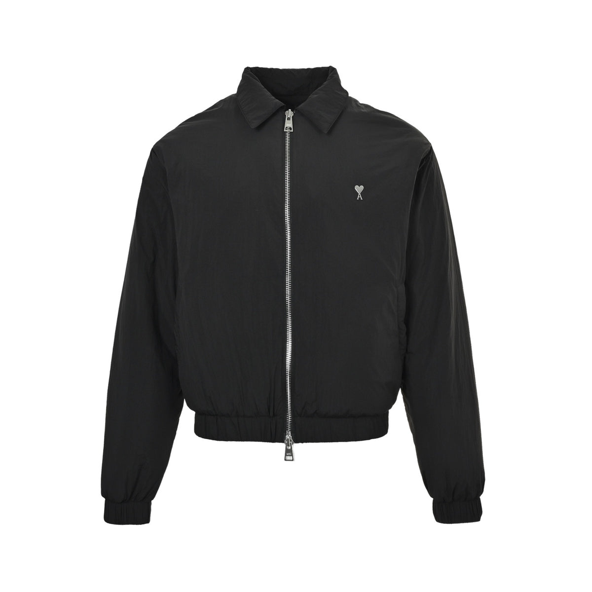 Ami metallic love nylon padded lapel jacket