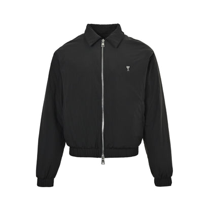 Ami metallic love nylon padded lapel jacket