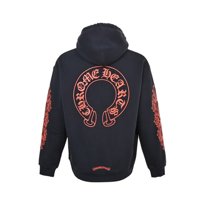 Chrome Hearts/Chrome Heart 25Fw Navy Red Sanskrit Scroll Hooded Sweatshirt