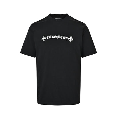 Chrome Hearts Cracked Horseshoe Cross Print Short Sleeve