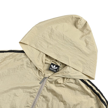 Balenciaga & Adidas joint series three-bar hooded trench coat