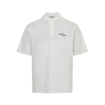 Ferragamo 24ss Polo short sleeves with embroidered letters on the chest