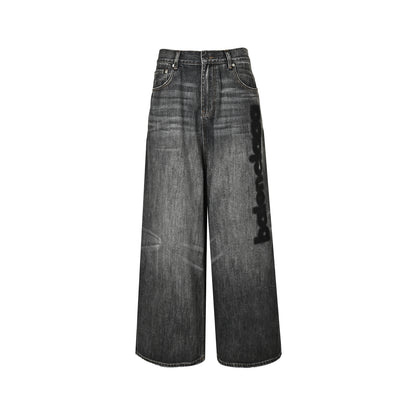 Balenciaga/Balanciaga three-dimensional embroidered baggy washed jeans