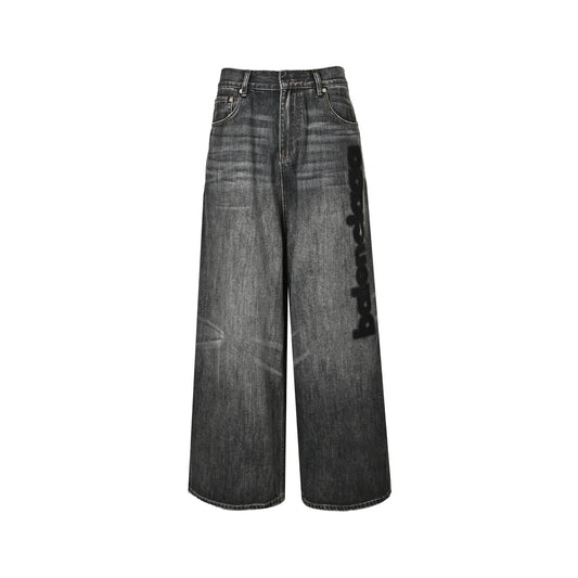 Balenciaga/Balanciaga three-dimensional embroidered baggy washed jeans