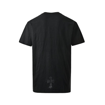 CHROME HEARTS/Chrome Heart Pocket Cross Leather Label Short Sleeves
