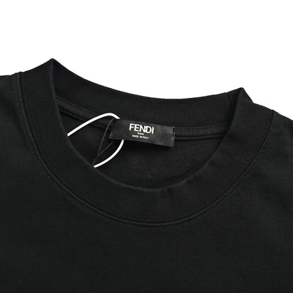 Fendi 26ss beaded dissolved letter embroidered short sleeves